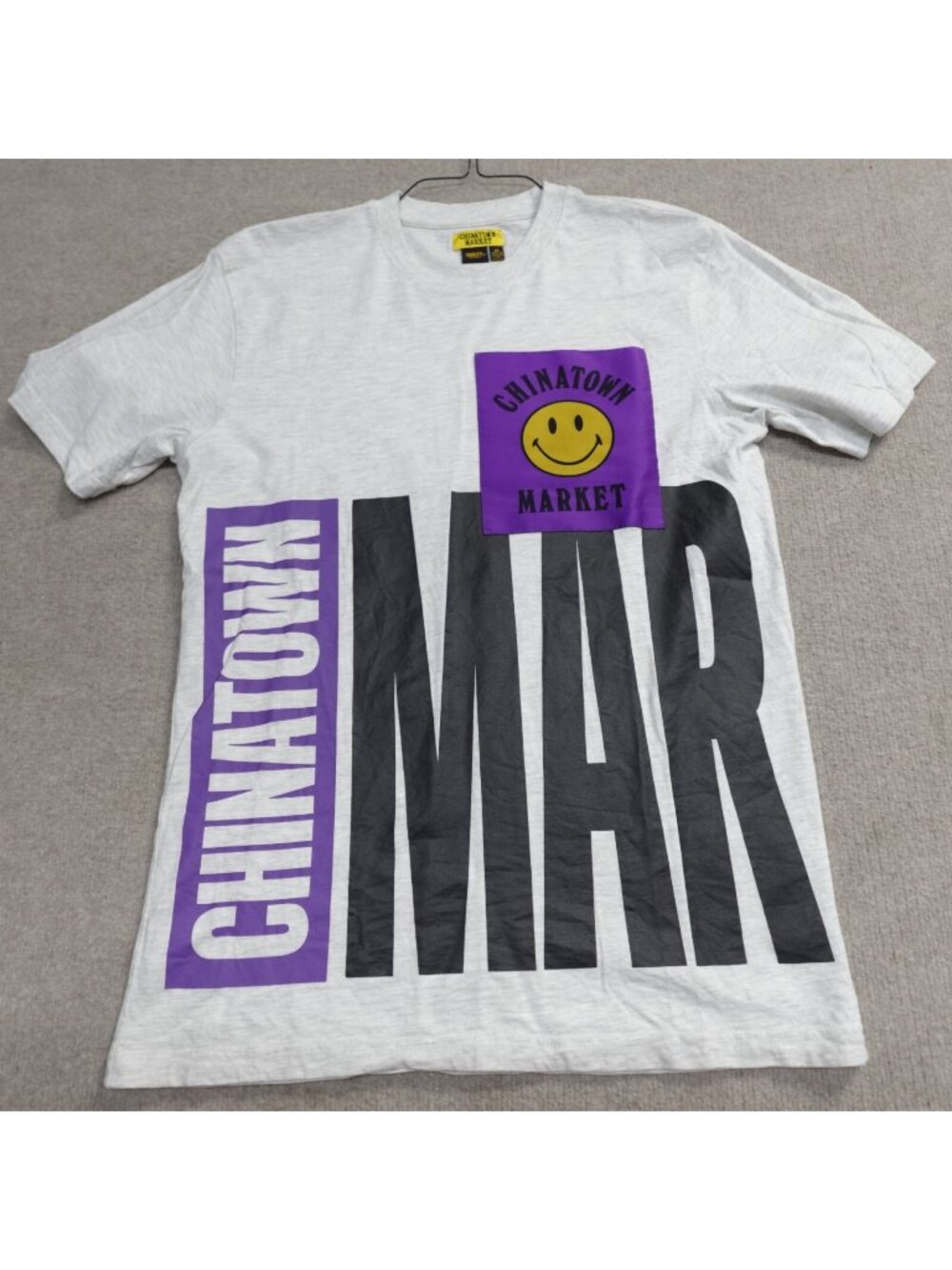 Chinatown Market Shirt Medium Gray Double Sided Smiley